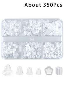 12 Styles Silicone Earring Backs, Clear Plastic Earrings Metal Rubber Silicone Earring Backs Bullet Clutch Stoppers Replacement Kits For Fish Hook Earring Studs Hoops - Earring Backs - View 15