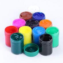 12 Colors X 25ml/0.84oz Art Set, With 1 Paintbrush, Acrylic Paint Set In Box, Suitable For Art Creation, Handmade Coloring, Wall Painting Etc. With Storage Box - 12 Colors - View 2