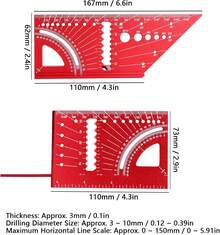 Regla de Carpintería Regla de Medida de Tamaño Cuadrado de Carpintería Mitre 3D 45 Herramienta de Medición de ángulo de 90 Grados Herramienta de Carpintería, Cuadrado - 1 - Ver 4
