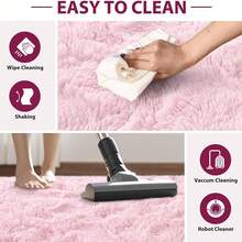 Soft Shag Rugs For Bedroom, Pink Fluffy Shaggy Rugs For Living Room Office, Luxury Modern Plush Carpet Girls Boys Room Dorm Indoor Home Decor, Upgrade Non-Slip - 淺粉色 - 查看 8
