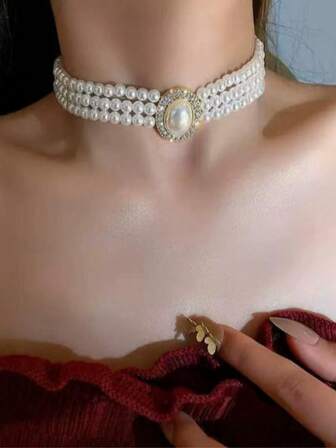 时尚、优雅、浪漫的宫廷风格椭圆形项链，设计独特