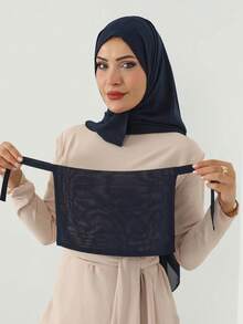 1pc Women's Long Veil, Double Layer Design Suitable For Covering Face During Eating, Fashionable, Casual, Elegant, Muslim, All Season, Convenient Hijab Face Mask, Variety Of Styles Suitable For Most People, Headscarf Suitable For Muslim Daily Gatherings And Outings - Veil - View 12