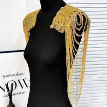 1 pieza Accesorio de cadena con flecos y lentejuelas brillantes para decoración de ropa DIY, adorno de vestido de noche, estilismo de vestuario para actuaciones en el escenario y atuendos de moda para fiestas de Año Nuevo 2025 - Multicolor - Ver 6