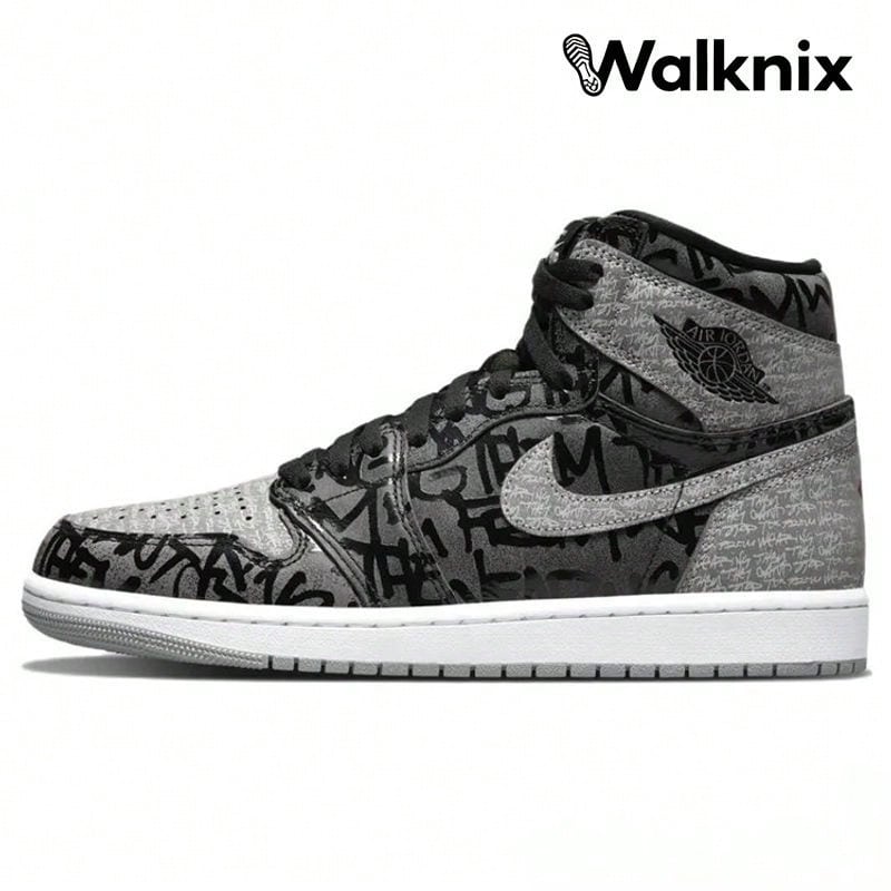 Air Jordan 1 High OG 'Rebellionaire' Black White Particle-Grey Sneakers Men 555088-036 - 彩色 - 查看 1