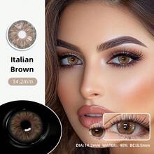 1 Pair Of Natural Color Soft Contact Lenses, Yearly Replacement, 14.5mm Diameter, Suitable For Dating Or Daily Wear, Comfortable And Natural Cosmetic Contact Lenses - Brown - View 2