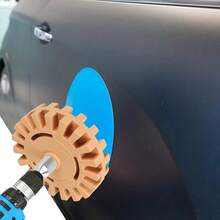 Rueda de goma para quitar adhesivo de rueda de borrador de coche, adaptador de taladro eléctrico suave, herramienta de eliminación de calcomanías de vinilo de goma para reparación de pintura QS4G - 88 mm - Ver 6