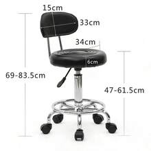 Silla De Oficina Homex Modelo Consultorio Ergonomía Y Estilo Negro Cuero Sintético - Negro - Ver 3