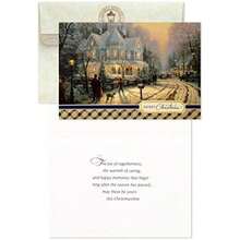 Hallmark Thomas Kinkade - Surtido de tarjetas de Navidad en caja, casas nevadas (40 tarjetas con sobres y sellos de aluminio)(Surtido Kinkade) - Multicolor - Ver 6