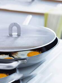 1/3pcs Set Stainless Steel Frying Pan Splash Guard, Foldable Handle Grease Lid, Mesh Oil Splash Cover, Suitable For Kitchen Cooking And Dining - Multicolor - View 10