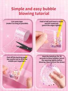 Double-Sided Adhesive DIY Craft Supplies Set, Sticky Ball Glue Tape DIY Making Tape, Nano Tape Bubble Kit, Nano Tape Bubbles, Marker Pen, Suitable As Holiday Gifts, Birthday Gifts