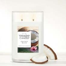 Yankee Candle - Vela perfumada de pilar mediano con hasta 115 horas de combustión, mezcla de cera de plantas premium para quemaduras constantes, vela de pilar de 14 onzas con fragancia de relleno de(Coco Beach Large 2-Wick Tumbler) - Multicolor - Ver 5