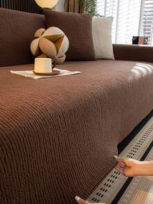 1 buah Sarung Sofa Beludru Mewah, Elegan & Mewah, Anti Selip, Tahan Debu, Tahan Gores, Cocok untuk Semua Musim, Kamar Tidur, Ruang Tamu dan Ruang Belajar - Coffee Brown - View 12