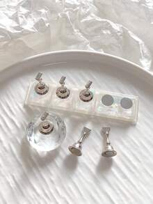 亚克力极光彩虹色矩形钻石形状美甲展示架，树脂水晶珠水钻复古韩国花朵激光 DIY 家居和户外女士母亲姐妹妻子女友婚礼美甲沙龙美容情人节使用