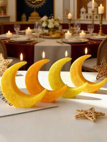 1个可爱3D立体新月手工大豆蜡烛，质地细腻，宗教主题香薰蜡烛，适合节日礼物、复活节、返校季、家居装饰、浪漫礼品等场合。 - 彩色 - 查看 6