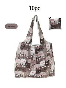 1pc (With Small Coin Pouch) Large Capacity Fashion Printed Tote Bag, Portable, Foldable, Reusable Shopping Bag, Shoulder Bag, Big Capacity - Multicolor - View 9