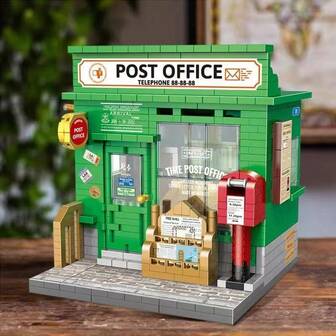 781 delar byggklossar - postkontorsserien, samlarobjekt för gatumotiv
