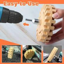 Rueda de goma para quitar adhesivo de rueda de borrador de coche, adaptador de taladro eléctrico suave, herramienta de eliminación de calcomanías de vinilo de goma para reparación de pintura QS4G - 88 mm - Ver 9