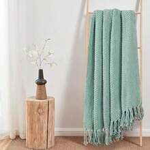 Home Soft Things Manta de Punto de Tweed, Moderno, , , 1(1.27 m x 1.53 m Azul plateado) - Multicolor - Ver 7