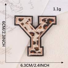 A-Z English Letter Patches, Leopard Print Embroidered Iron-On Stickers, Suitable For Clothing, DIY Name Apparel - Leopard - View 22