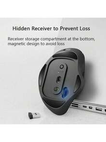 HP Professor 1 Ergonomic Wireless Mouse: Dual-Mode Connection Design, Flagship-Level BlueTrack Sensor, Precise Positioning On Various Surface Materials, Stable Transmission Up To 10 Meters, Compatible With Laptops And Desktops. - Matte White - View 6