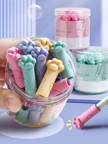 30pcs Cat Paw Pencil Caps, Cartoon Cat Pencil Covers, Protective Sleeves, Pencil Protectors, Soft Rubber Pencil Toppers, Universal Pen Caps, Office & School Supplies