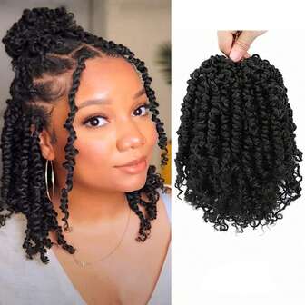 FULCRUM 1-8 förpackningar Passion Twist Crochet Hair 6-24 Inch Short Bob Pre-looped Boho Crochet Braids Syntetisk flätning av hårförlängningar för kvinnor och flickor