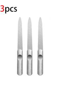 5pcs Stainless Steel Double-Sided Nail File Set, Ergonomic Handle, Pointed Nail Polishing Tools, Nail Buffers, Suitable For Nail Shaping, Polishing, Salon And Home Use, Great For Pedicure And Manicure - Silver - View 9
