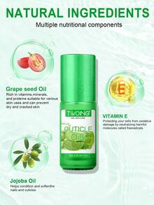 TWOING 5ml Nagelhautöl, nährendes Nagelhautöl, mit Jojobaöl, Traubenkernöl, Vitamin E und Squalan, stärkt die Nagelhäute, für den täglichen Gebrauch geeignet, tragbar, Aloe Vera Duft - Aloe - Übersicht 5