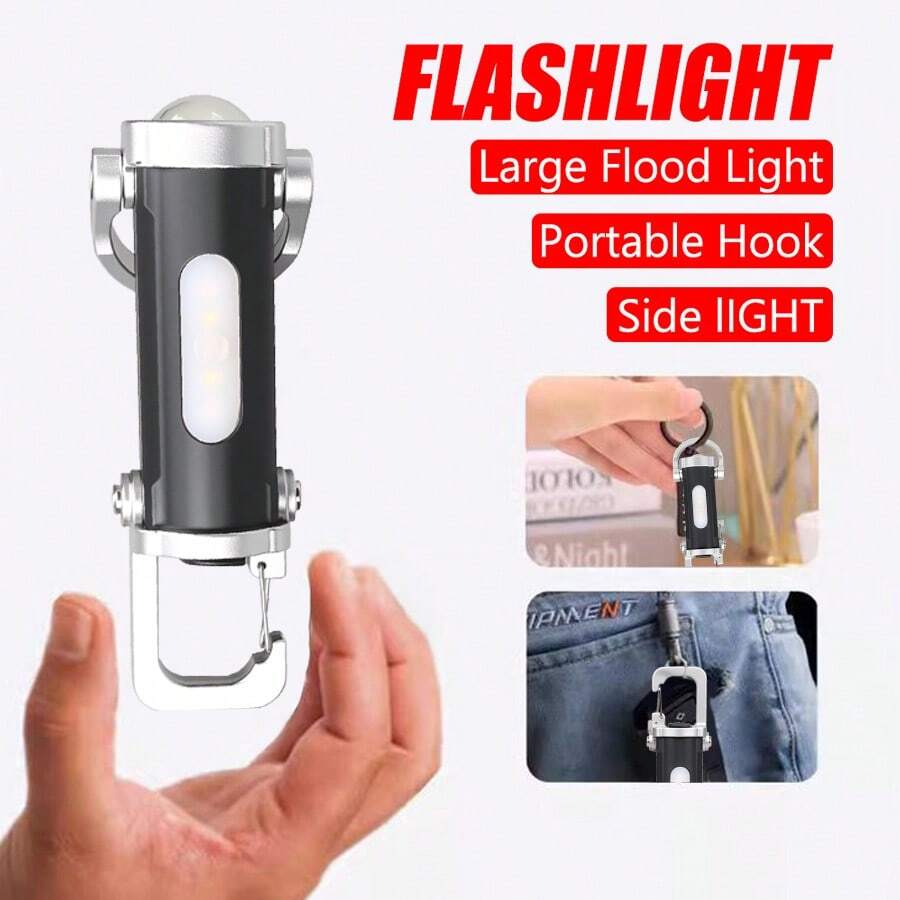 Multi-Function Keychain Light, Outdoor Portable Personal Light, Mini Emergency LED Work Light, Camping Flashlight - Multicolor - View 1