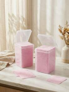 200/400/800/1200pcs Lint-Free Nail Wipes Gel Cleansing Tissues Aluminum-Free Nail Polish Remover Pads For NailArt Beauty Cleaning Care Tool - Pink - View 12