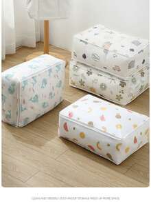 Large-Capacity Foldable Storage Bag – Boasting 360° Wide Opening For Easy Loading/Unloading, Fully Washable Material (Reusable), Foldable Design For Easy Storage & Space-Saving When Not In Use – Perfect For Organizing Bedding, Clothing, Toys, Or Seasonal Items For Homeowners, Renters, Busy Parents, And Small-Space Dwellers Needing A Neat, Durable Solution To Transform Messy Areas Into Tidy Spaces Effortlessly - Multicolor - View 8