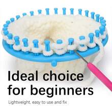 Set de Telares Circulares, Telares de Plástico con Aguja de Gancho y Pompom Bufanda Maker, para Bufandas, Gorros, Calcetines, Chales - 1 - Ver 3