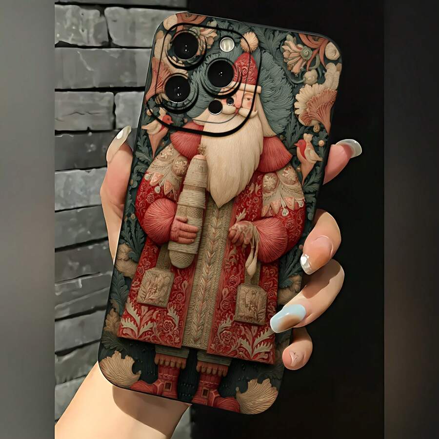 2026 nueva funda de teléfono esmerilada, funda de teléfono diseño de Navidad de Santa Claus para 17 15 Pro Max 17 14 Plus 17 13 Mini 17 12 Galaxy S23 Ultra S22 S21 S20 protector de teléfono funda de pareja regalo para novio novia regalo de vacaciones - Azul Klein - Ver 1
