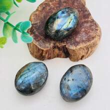 1 Piece/3 Pieces Natural Stretchite Small Carving Blue Glow Stone Polished Crystal Blue Light Reflective Stone Holiday Gift Crafts Collectibles Christmas Gift - Multicolor - View 13