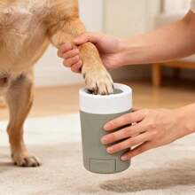 1 pieza Taza limpiadora de patas de mascota, lavador de patas manual por presión para mascotas pequeñas/medianas, también puede usar gatos, suministros de aseo removibles y lavables - Multicolor - Ver 4