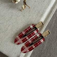 12/6个酒红色蝴蝶结无缝发夹，优雅刘海夹，派对发饰，可爱发夹，高品质发夹，装饰发夹，节日礼物 - 彩色 - 查看 7