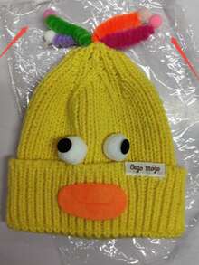 1 pieza Gorro de punto con diseño de dibujo animado lindo, gorro tejido con protección de orejas cálido, adecuado para otoño/invierno, fiestas y cosplay, sombreros para mujer - Multicolor - Ver 9