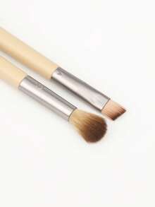 2Pcs Double Eye Shadow Brush/Eyebrow Brush,EcoTools Enhancing Eye Brush Set, Makeup Brushes For Liquid, Cream & Powder Eyeshadow & Eye Liner Application, Dual-Sided & , Synthetic Bristles, Cruelty-Free - Multicolor - View 2