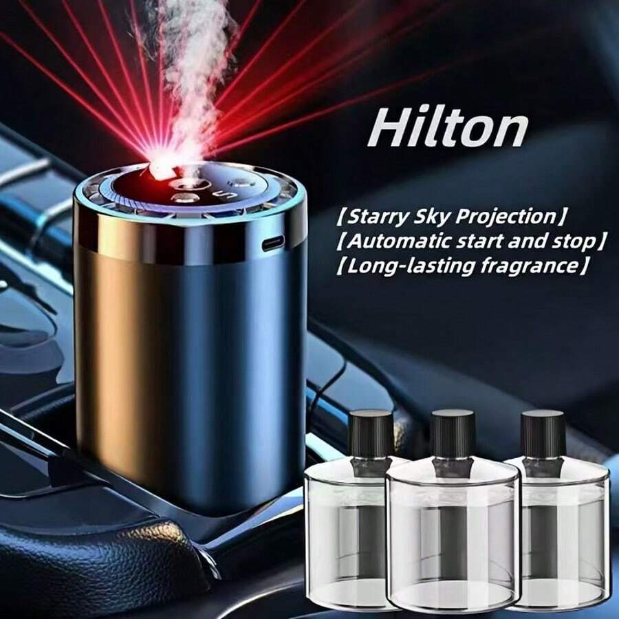 Smart Car Air Fresheners/Essential Oil Car Aromatherapy Diffuser - Portable, Intelligent Self-Spraying Atomizer With Lasting Light Fragrance, Comfortable& Soothing-Specifically Designed For Vehicles To Eliminate Odors And Freshen The Air - 1 máy khuếch tán hương thơm + 3 chai - Xem 1