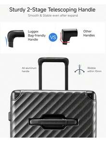 New 28/30 Inch Trunk Luggage, Expandable PC Hard Shell Large  Checked  Suitcase With Shock - Absorbing Wheels & TSA Lock - 黑色 - 查看 8