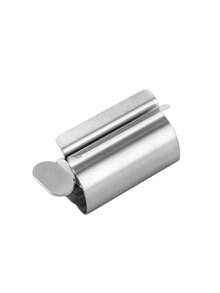 1pc Toothpaste Squeezer, Slouchy Household Toothpaste Dispenser, Manual Rotating Facial Cleanser & Toothpaste Squeezer, Stainless Steel Toothpaste Tube Squeezer, Hair Dye Squeezer, Toothpaste Holder Rack, Suitable For Bathroom, Salon - Silver - View 9