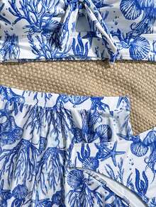 2026 New European & American Sexy, Fashionable, Fresh Printed Beach, Casual, Party, Swimsuit Set For Women - Multicolor - View 4