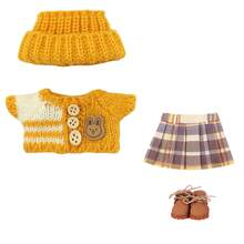5pcs Pleated Skirt + Sweater + Headband Set, Suitable For 17cm LBB Blind Box Keychain Doll Costume, Autumn/Winter Outfit (Doll Not Included) - Multicolor - View 7