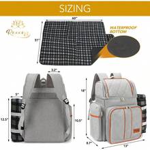 [Envíos locales] Mochila de picnic para 4 personas con forro aislante, accesorios completos incluidos, color azul y negro, portátil para actividades al aire libre - Gris - Ver 11