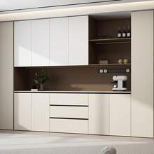 Papel tapiz beige utilizado para decoración de paredes, papel de contacto, papel tapiz autoadhesivo, revestimiento de encimeras, forros de estantes para decoración del hogar, adhesivos de pared desprendibles y resistentes al agua para baño, dormitorio, sala de estar, gabinetes de cocina, decoración del hogar y arte de decoración de paredes - Albaricoque - Ver 6