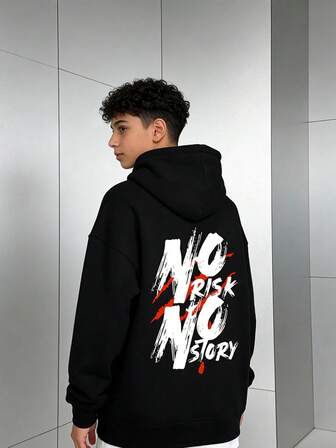 Teen Boy Black NYC Arched Logo Hoodie - Features "NYC", "ALL GIRLS TEAM", And "SPORTS CLUB" Lettering - Soft Fleece, Perfect For Casual, Sports, Everyday Wear In Fall And Winter