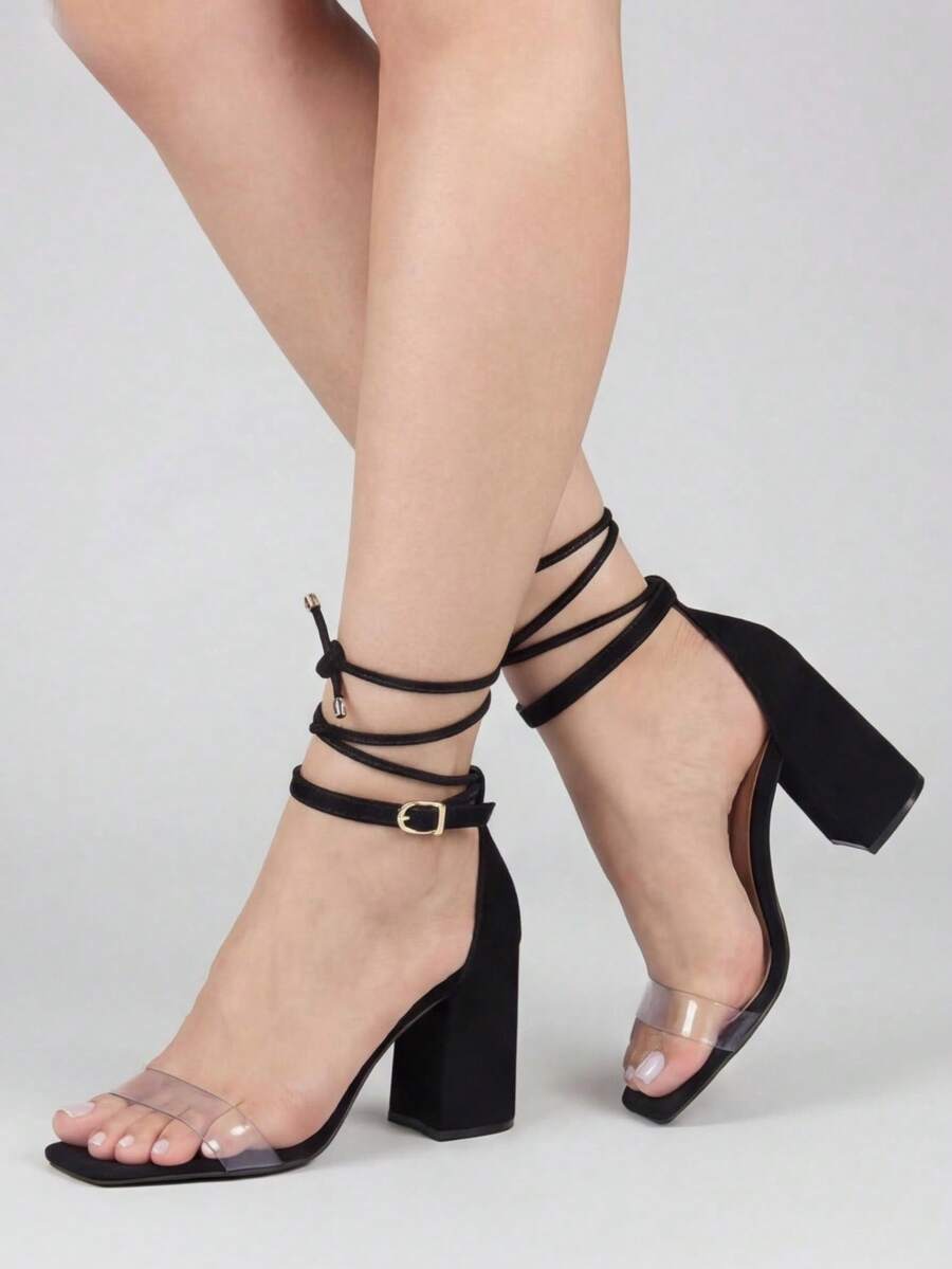 Women Heeled Sandals - 黑色 - 查看 1