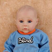 46厘米全乙烯基可水洗仿真玩具，可爱帅气，栩栩如生，重生娃娃，陪伴玩耍，精致装饰娃娃，完美礼物 - 彩色 - 查看 5