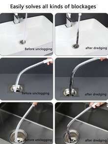 4Pcs Drain Cleaning Tool Set (With Storage Hook), Includes Flexible Drain Remover And Brush, Hair Clog Remover For Sink, Shower, And Bathtub, Effectively Captures Hair And Cleans Pipes For Kitchen And Bathroom Home Bathroom Decor Fall Decor Back To School - 彩色 - 查看 11