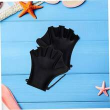2 Pares De Aletas De para Natacin Guantes para Entrenamiento De Natacin Paletas para Dedos Equipo De Buceo para Adultos Equipo - Negro - Ver 6